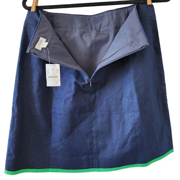 Reimagined by J.Crew Factory Tipped Skirt in Basketweave Navy Green Size 10 - Picture 4 of 8